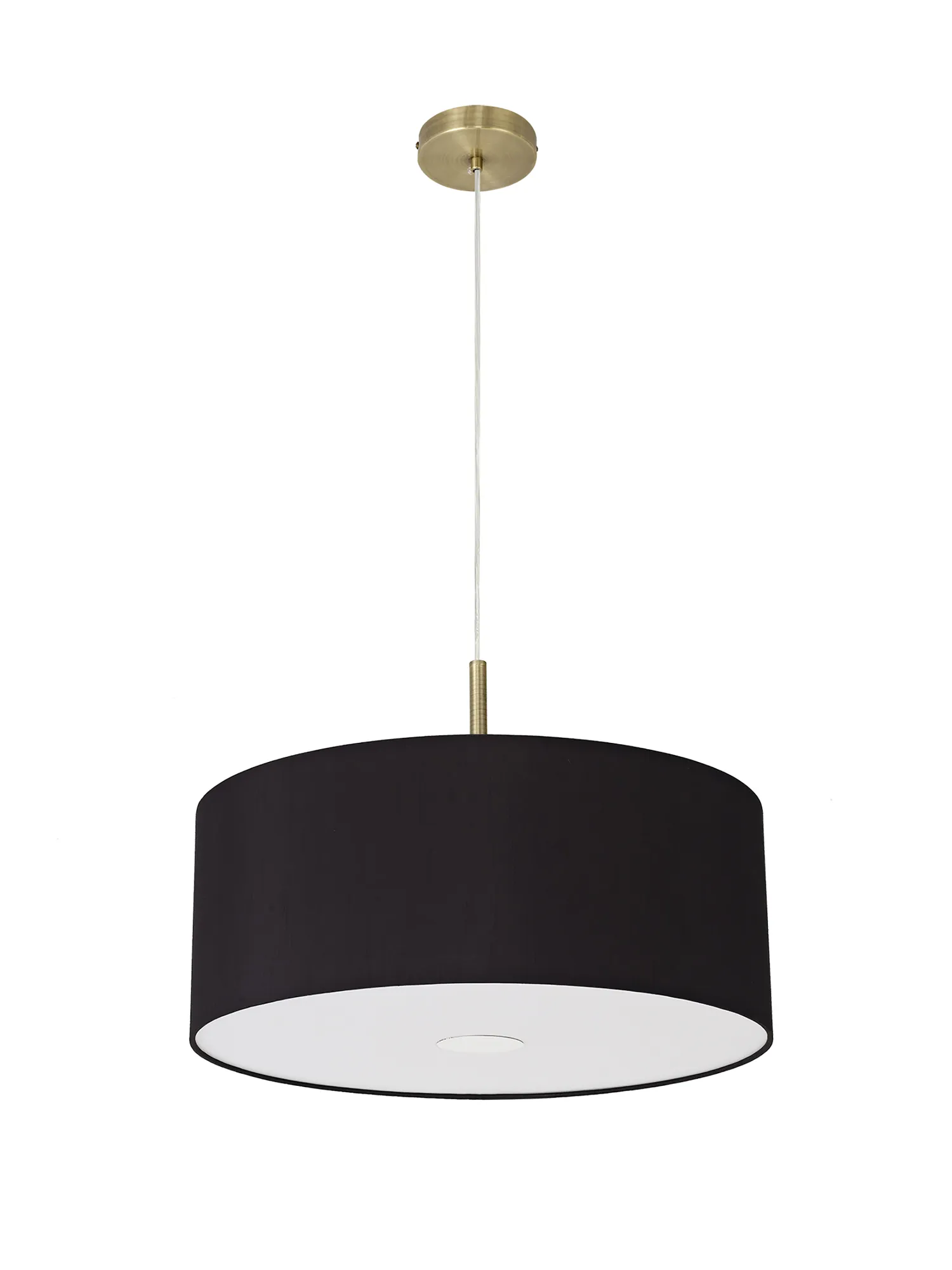 Baymont 50cm 3 Light Pendant Antique Brass, Black, Frosted Diffuser DK0409  Deco Baymont AB BL